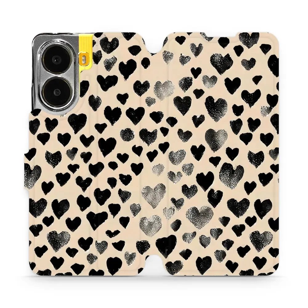 Flipové pouzdro Mobiwear - Xiaomi Poco X7 Pro - VA51S Černá srdíčka
