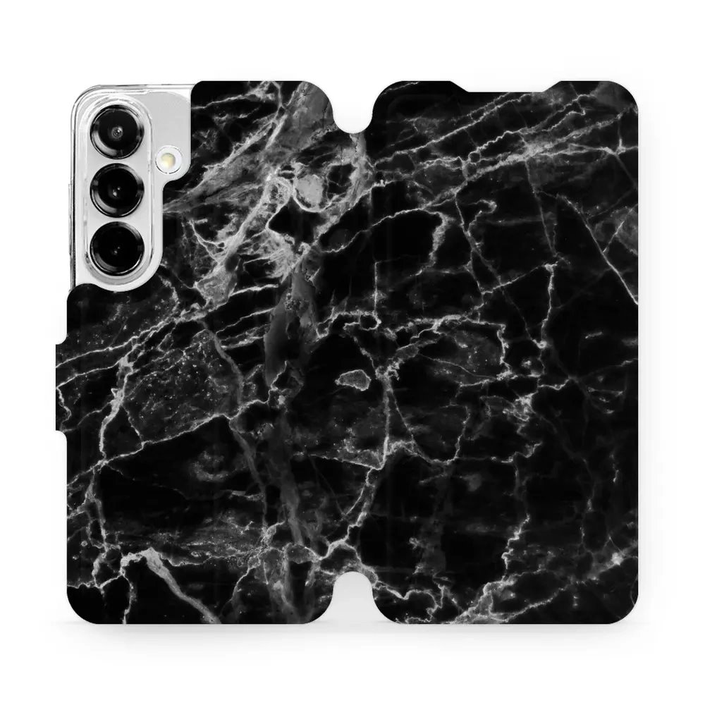 Flipové pouzdro Mobiwear - Samsung Galaxy S25 - V056P Černý mramor