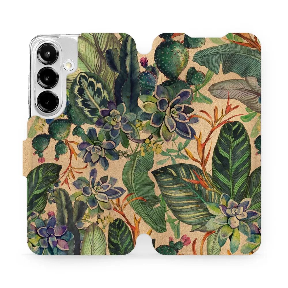 Flipové pouzdro Mobiwear - Samsung Galaxy S25 - VP05S Sukulenty