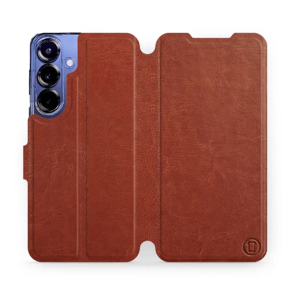 Flipové pouzdro Mobiwear - Samsung Galaxy S25 Plus - Hnědé a šedé