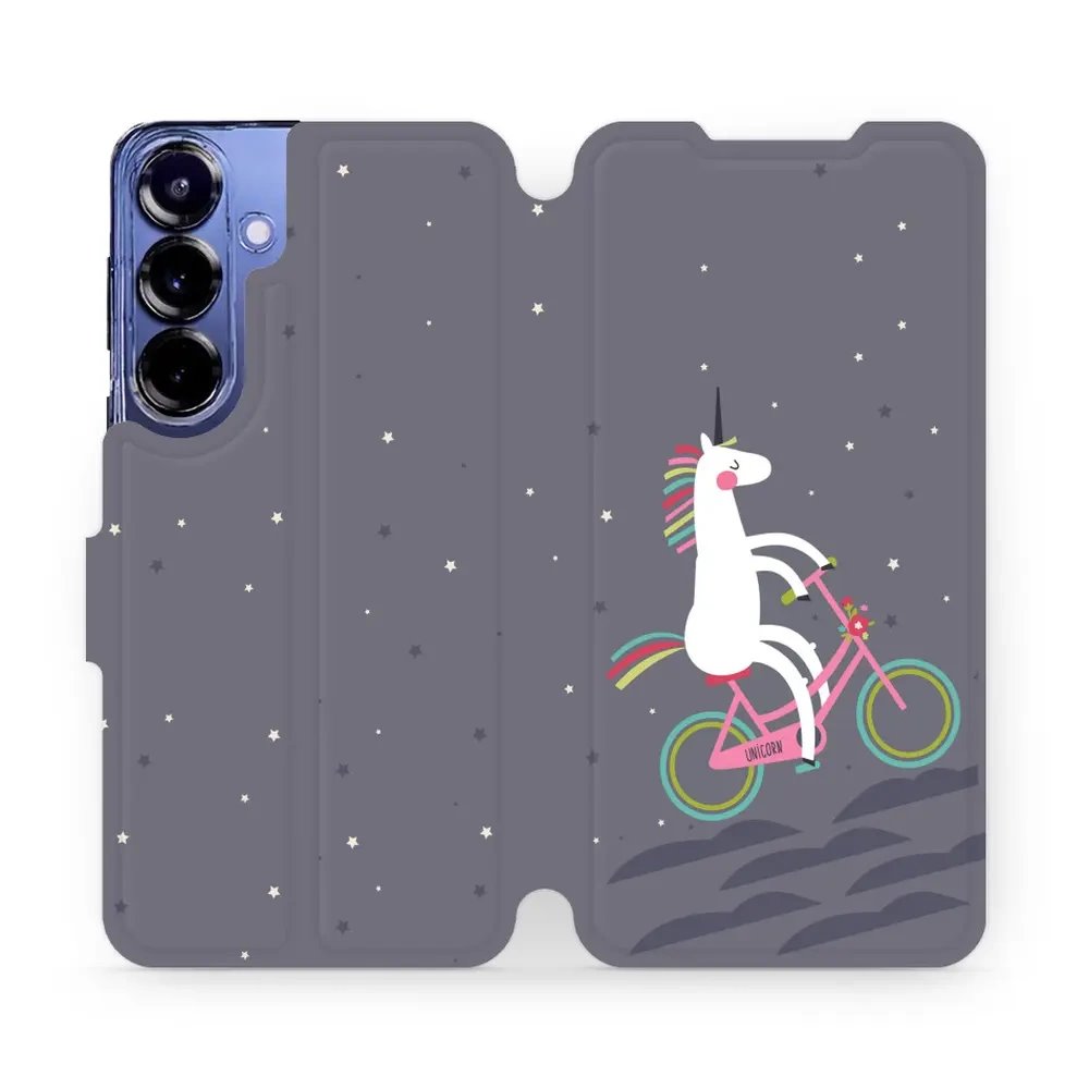 Flipové pouzdro Mobiwear - Samsung Galaxy S25 Plus - V024P Jednorožec na kole