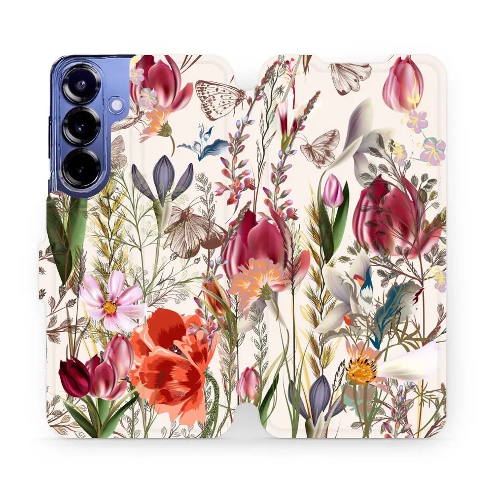 Flipové pouzdro Mobiwear - Samsung Galaxy S25 Plus - MP01S Rozkvetlá louka