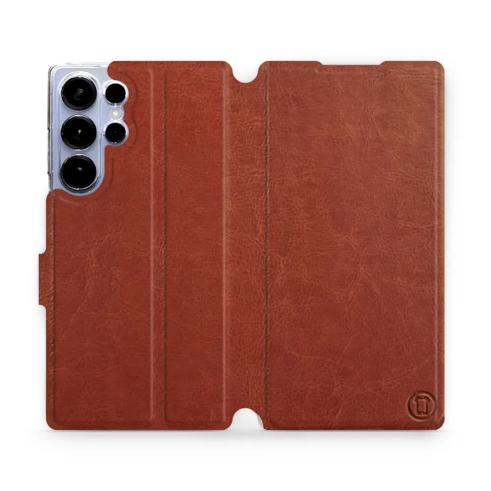 Flipové pouzdro Mobiwear - Samsung Galaxy S25 Ultra - Hnědé a šedé