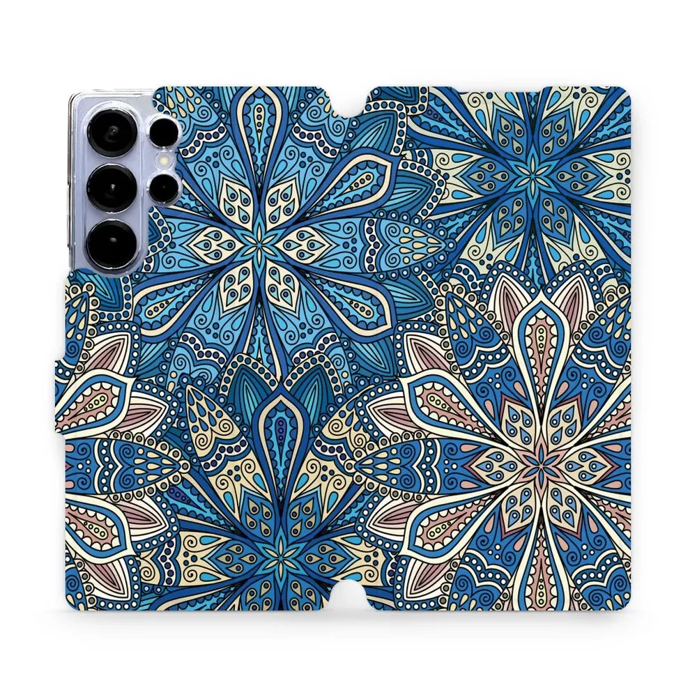 Flipové pouzdro Mobiwear - Samsung Galaxy S25 Ultra - V108P Modré mandala květy
