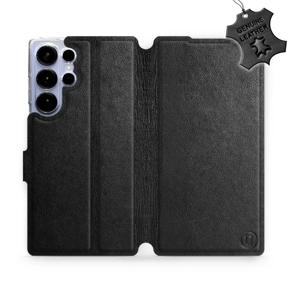 Kožené flip pouzdro Mobiwear - Samsung Galaxy S25 Ultra - Černé