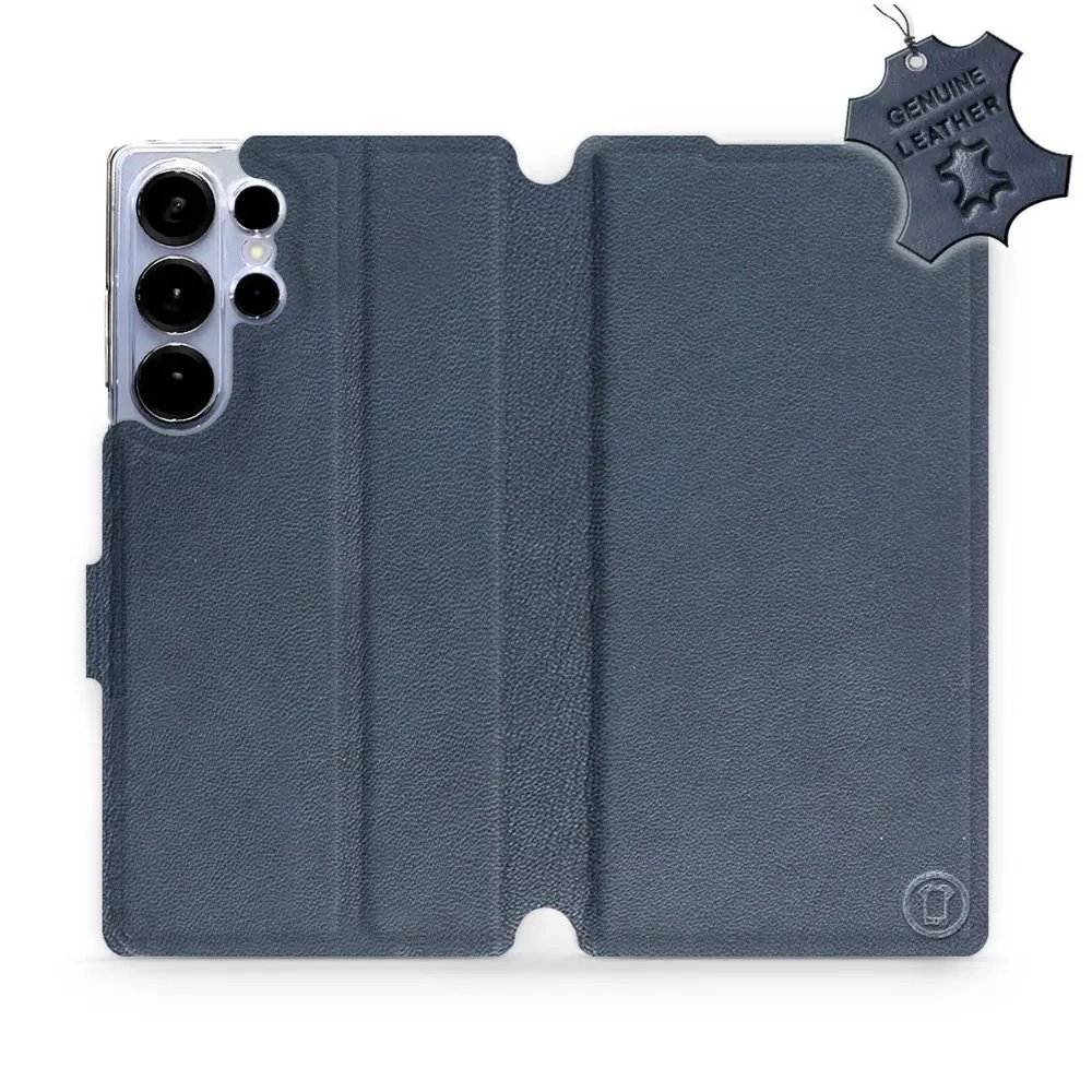 Kožené flip pouzdro Mobiwear - Samsung Galaxy S25 Ultra - Modré