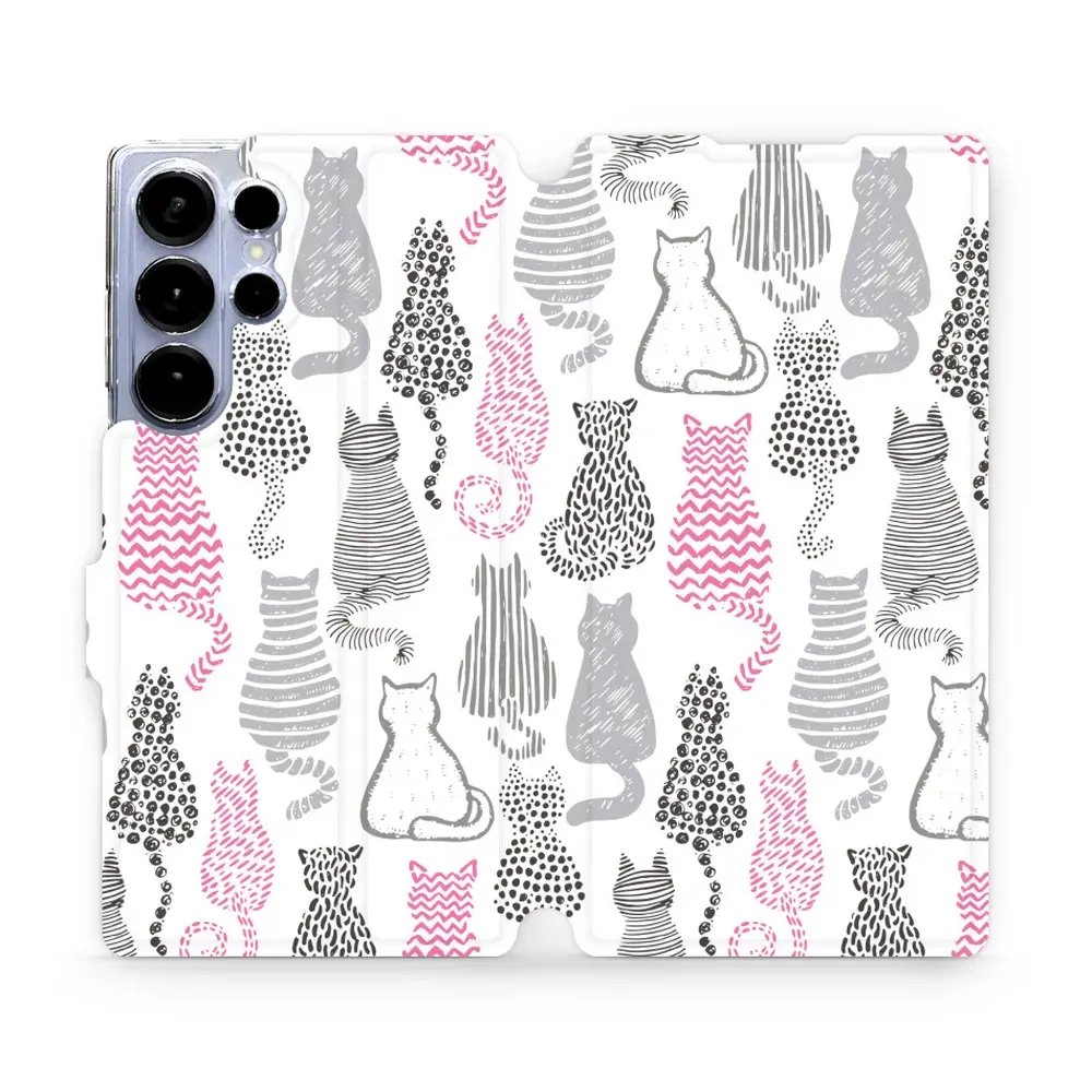 Flipové pouzdro Mobiwear - Samsung Galaxy S25 Ultra - MX01S Kočičí zádíčka