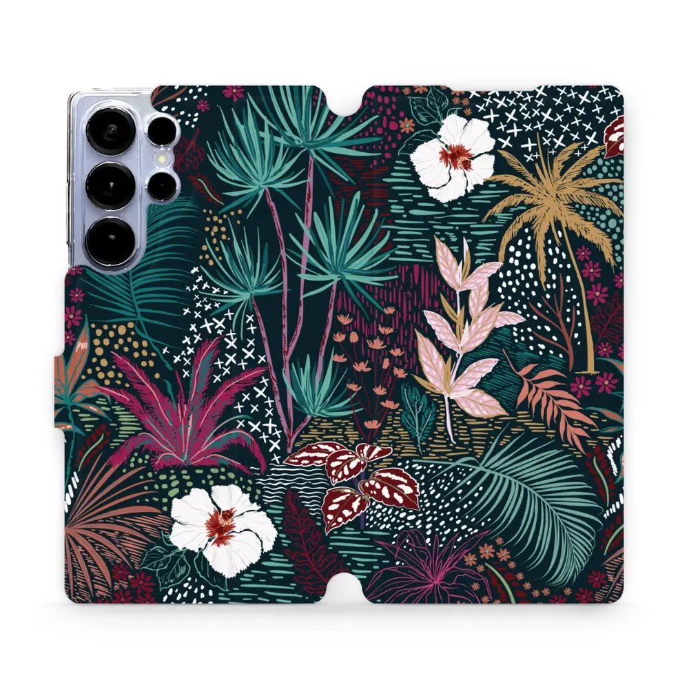 Flipové pouzdro Mobiwear - Samsung Galaxy S25 Ultra - VP13S Temná flóra