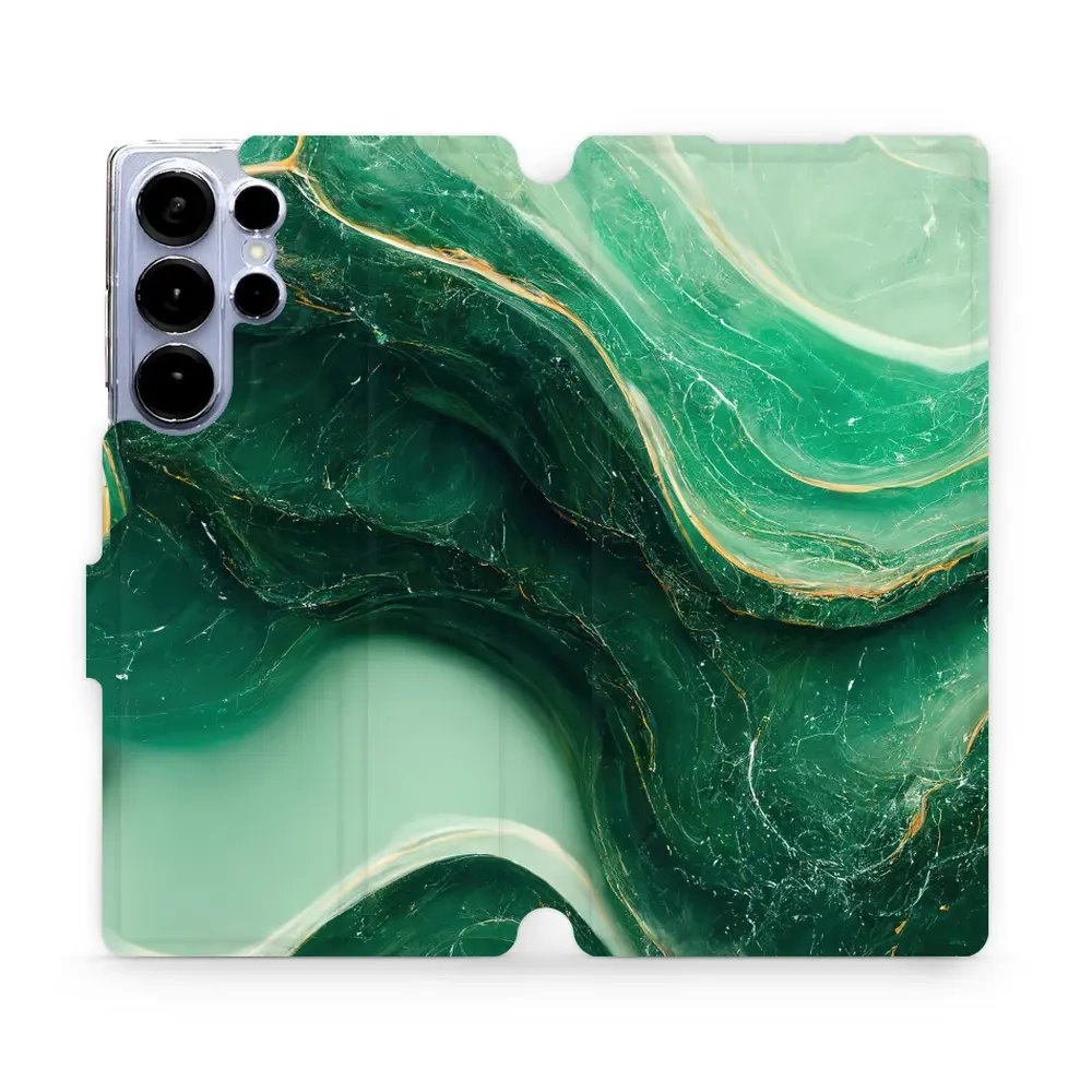 Flipové pouzdro Mobiwear - Samsung Galaxy S25 Ultra - VP38S Zelený mramor