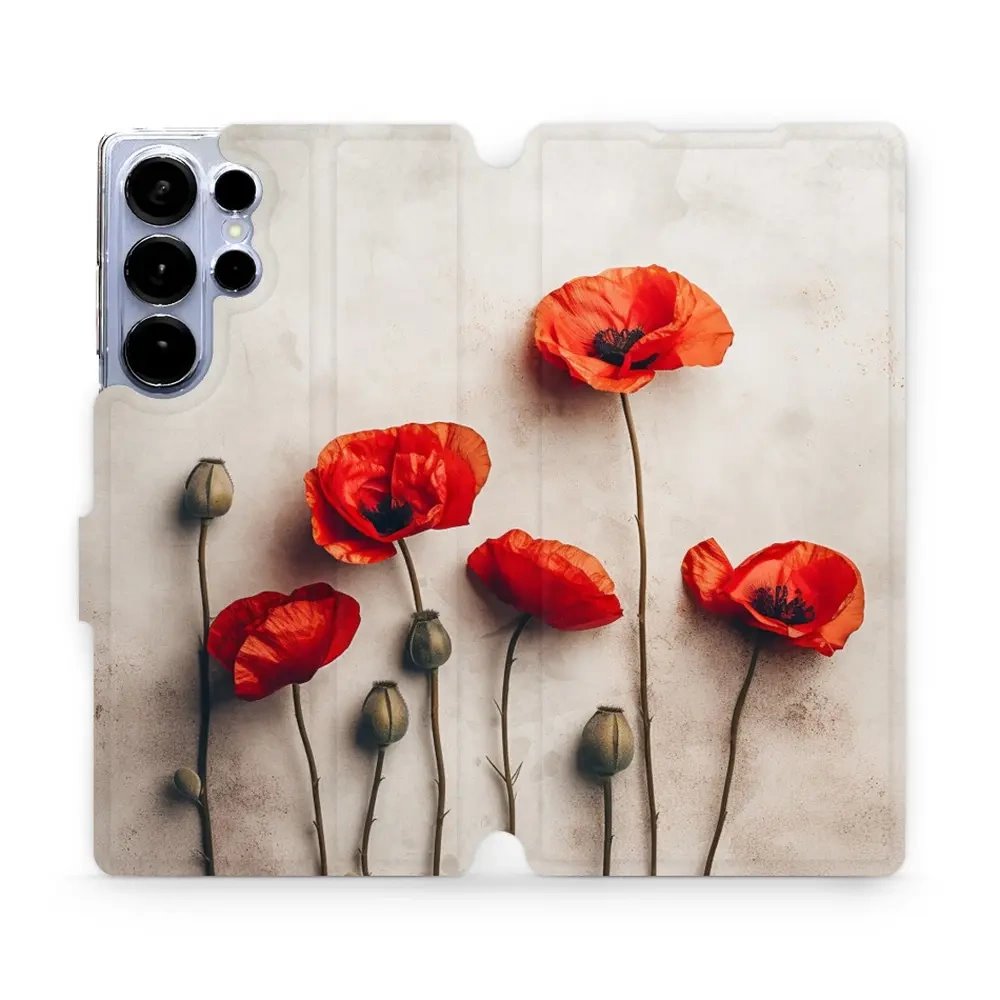 Flipové pouzdro Mobiwear - Samsung Galaxy S25 Ultra - VP42S Vlčí máky