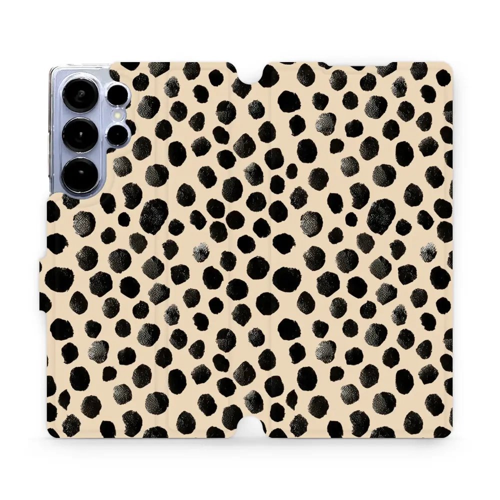 Flipové pouzdro Mobiwear - Samsung Galaxy S25 Ultra - VA50S Černé puntíky