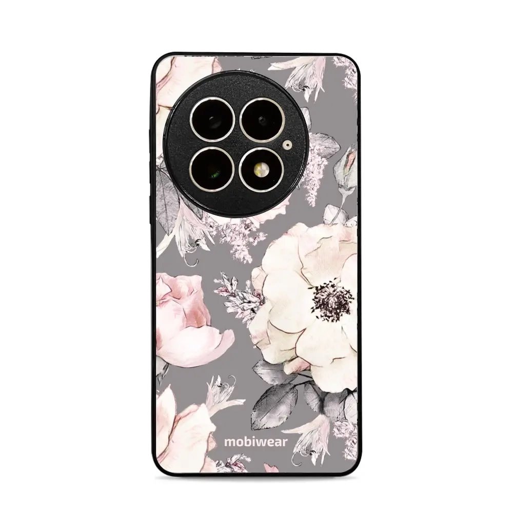 Lesklý kryt Mobiwear Glossy - OnePlus 13 - G034G - Květy na šedém pozadí