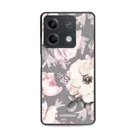 Lesklý kryt Mobiwear Glossy - Xiaomi Redmi Note 13 5G - G034G - Květy na šedém pozadí