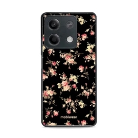 Lesklý kryt Mobiwear Glossy - Xiaomi Redmi Note 13 5G - G039G - Květy na černé