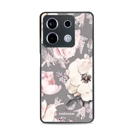 Lesklý kryt Mobiwear Glossy - Xiaomi Redmi Note 13 Pro 5G / Poco X6 5G - G034G - Květy na šedém pozadí