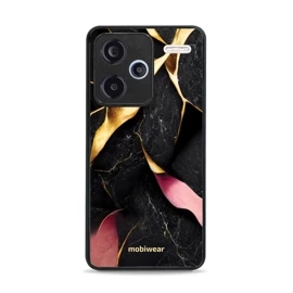 Lesklý kryt Mobiwear Glossy - Xiaomi Redmi Note 13 Pro Plus 5G - G021G Černý a zlatavý mramor