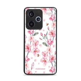 Lesklý kryt Mobiwear Glossy - Xiaomi Redmi Note 13 Pro Plus 5G - G033G - Růžové květy - VÝPRODEJ