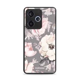 Lesklý kryt Mobiwear Glossy - Xiaomi Redmi Note 13 Pro Plus 5G - G034G - Květy na šedém pozadí