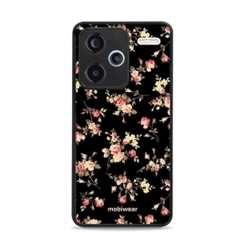 Lesklý kryt Mobiwear Glossy - Xiaomi Redmi Note 13 Pro Plus 5G - G039G - Květy na černé