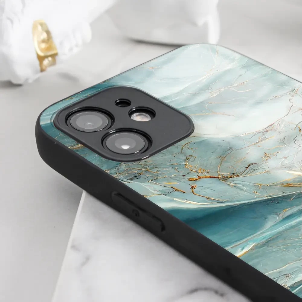 Lesklý kryt Mobiwear Glossy - Samsung Galaxy S10 - G022G Zelenkavý a zlatavý mramor