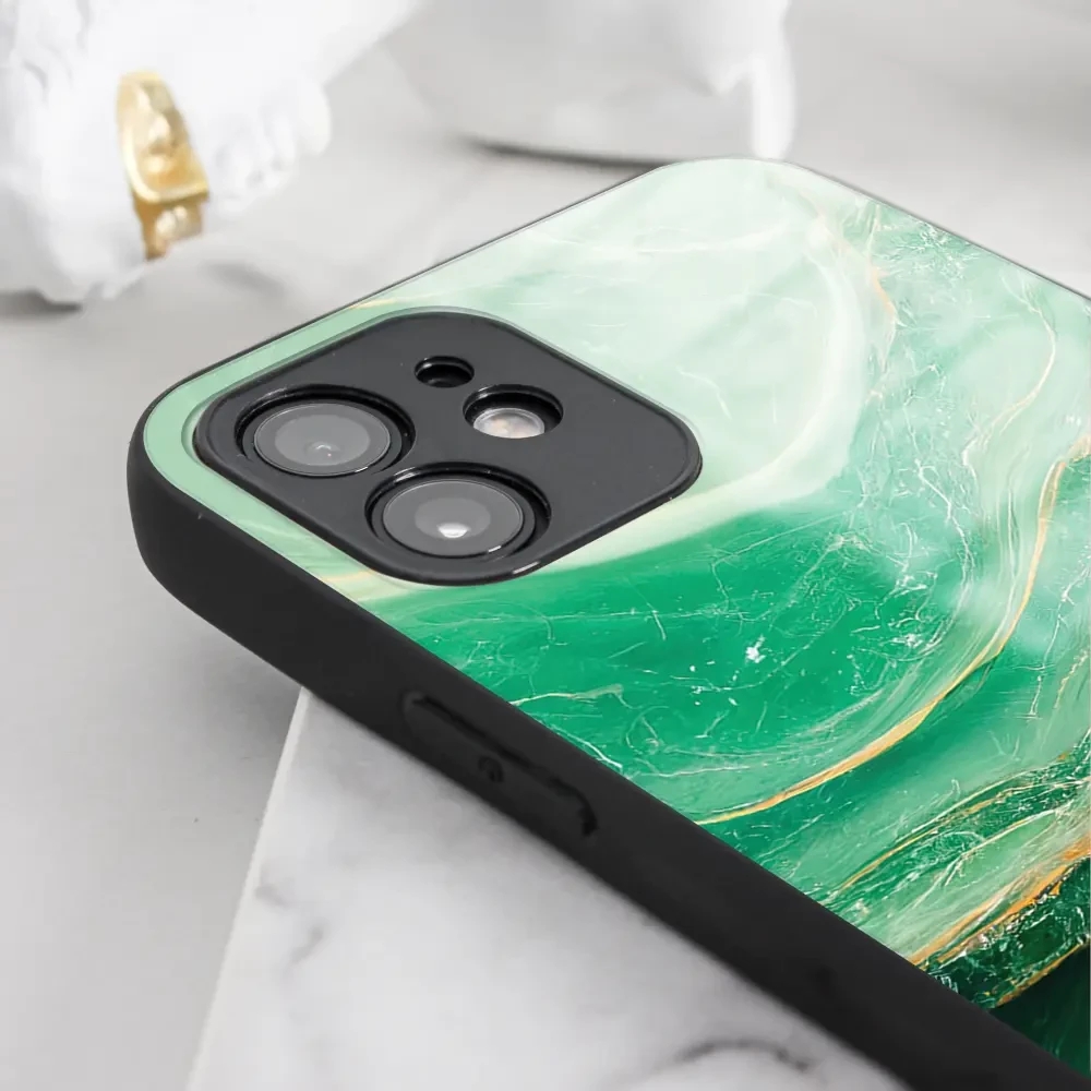 Lesklý kryt Mobiwear Glossy - Apple iPhone XR - G023G - Zelený mramor