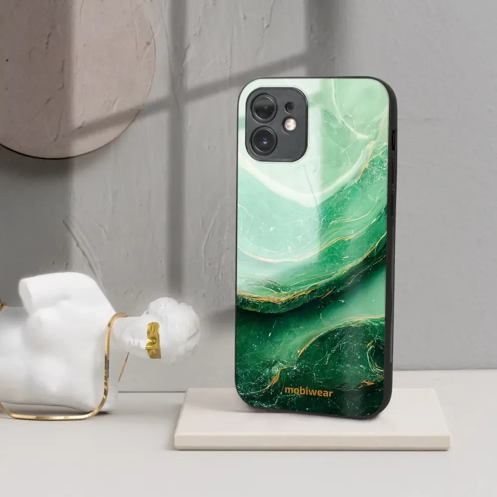 Lesklý kryt Mobiwear Glossy - Xiaomi Redmi Note 7 - G023G - Zelený mramor