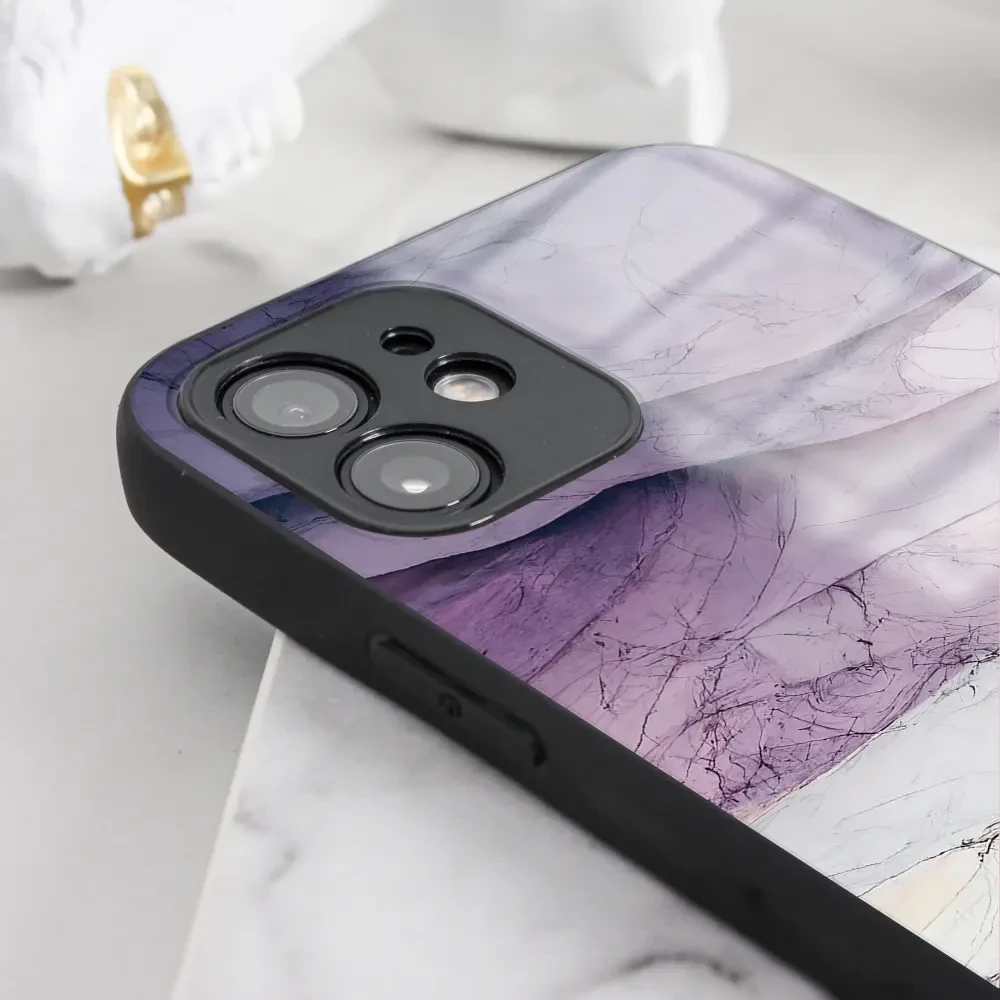 Lesklý kryt Mobiwear Glossy - Samsung Galaxy A41 - G028G - Bílý a fialový mramor