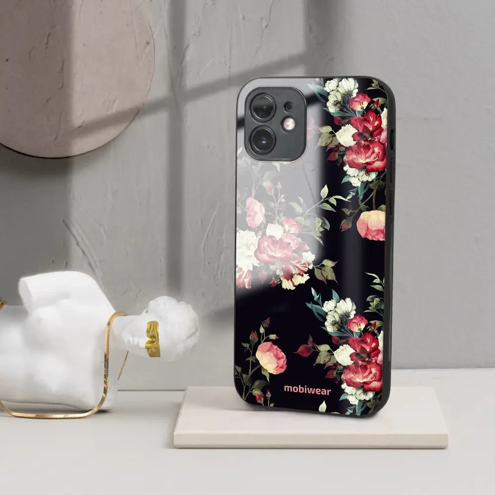 Lesklý kryt Mobiwear Glossy - Samsung Galaxy A20e - G040G - Růže na černé