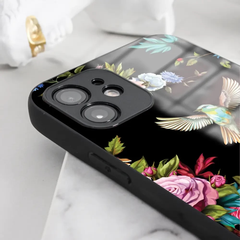 Lesklý kryt Mobiwear Glossy - Apple iPhone SE 2022 - G041G - Ptáček a květy