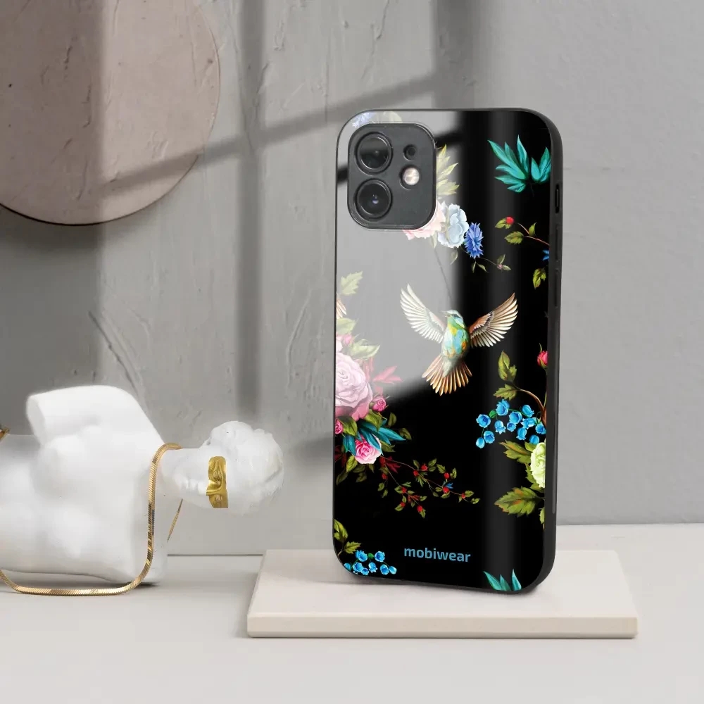 Lesklý kryt Mobiwear Glossy - Apple iPhone SE 2022 - G041G - Ptáček a květy