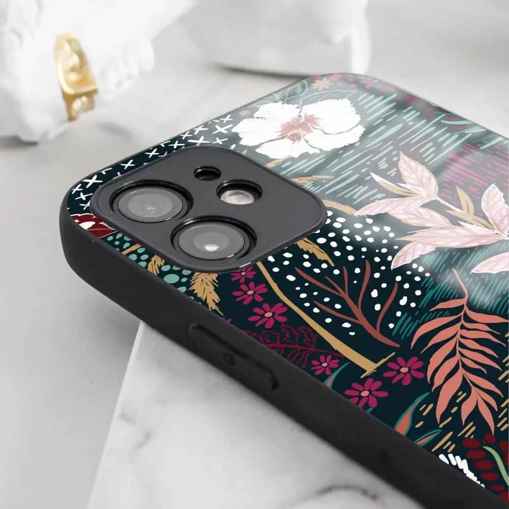 Lesklý kryt Mobiwear Glossy - Samsung Galaxy A13 4G - G043G - Temná flóra