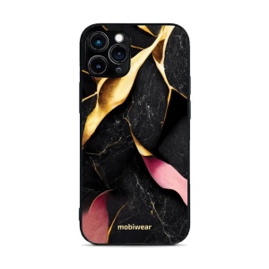 Lesklý kryt Mobiwear Glossy - Apple iPhone 11 Pro - G021G Černý a zlatavý mramor