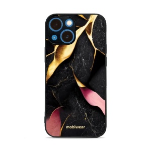 Lesklý kryt Mobiwear Glossy - Apple iPhone 13 Mini - G021G Černý a zlatavý mramor