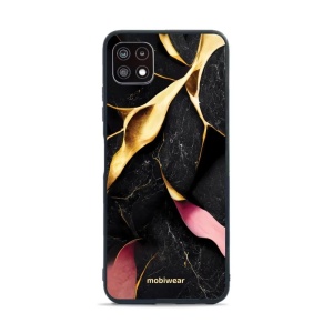 Lesklý kryt Mobiwear Glossy - Samsung Galaxy A22 5G - G021G Černý a zlatavý mramor
