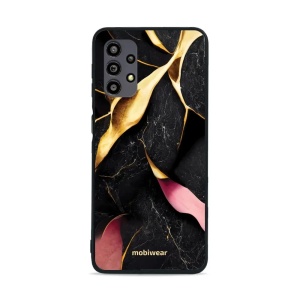 Lesklý kryt Mobiwear Glossy - Samsung Galaxy A32 5G - G021G Černý a zlatavý mramor