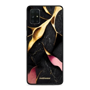 Lesklý kryt Mobiwear Glossy - Samsung Galaxy A71 - G021G Černý a zlatavý mramor