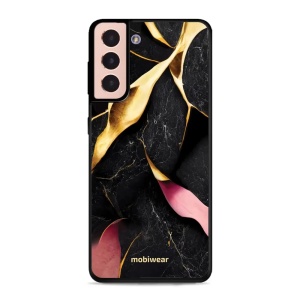 Lesklý kryt Mobiwear Glossy - Samsung Galaxy S21 - G021G Černý a zlatavý mramor
