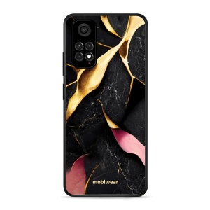 Lesklý kryt Mobiwear Glossy - Xiaomi Redmi Note 11 - G021G Černý a zlatavý mramor
