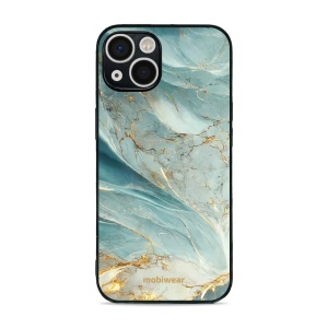 Lesklý kryt Mobiwear Glossy - Apple iPhone 13 - G022G Zelenkavý a zlatavý mramor