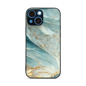 Lesklý kryt Mobiwear Glossy - Apple iPhone 13 Mini - G022G Zelenkavý a zlatavý mramor