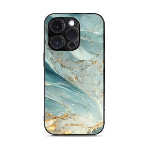 Lesklý kryt Mobiwear Glossy - Apple iPhone 14 Pro - G022G Zelenkavý a zlatavý mramor