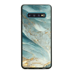 Lesklý kryt Mobiwear Glossy - Samsung Galaxy S10 - G022G Zelenkavý a zlatavý mramor