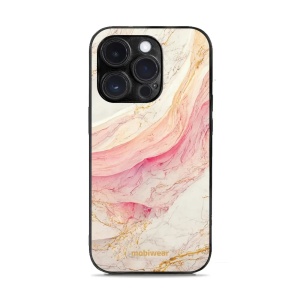 Lesklý kryt Mobiwear Glossy - Apple iPhone 14 Pro - G027G - Růžový a zlatavý mramor