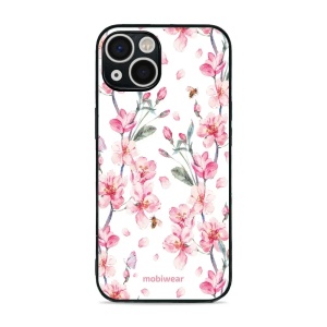 Lesklý kryt Mobiwear Glossy - Apple iPhone 13 - G033G - Růžové květy