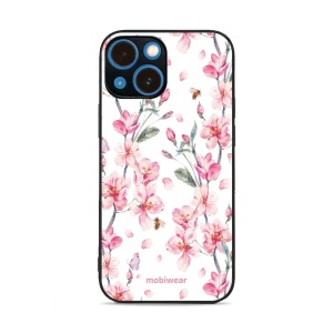 Lesklý kryt Mobiwear Glossy - Apple iPhone 13 mini - G033G - Růžové květy