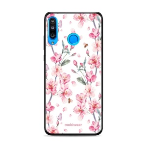 Lesklý kryt Mobiwear Glossy - Huawei P30 Lite - G033G - Růžové květy