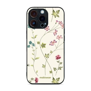 Prémiový lesklý kryt Mobiwear Glossy na mobil Apple iPhone 13 Pro - G035G - Tenké rostlinky s květy - VÝPRODEJ