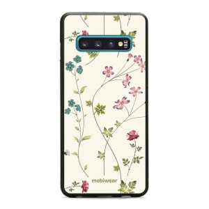 Lesklý kryt Mobiwear Glossy - Samsung Galaxy S10 - G035G - Tenké rostlinky s květy