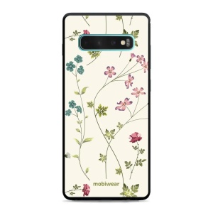 Lesklý kryt Mobiwear Glossy - Samsung Galaxy S10 Plus - G035G - Tenké rostlinky s květy