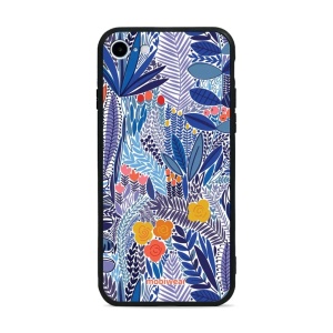 Lesklý kryt Mobiwear Glossy - Apple iPhone 8 - G037G - Modrá květena